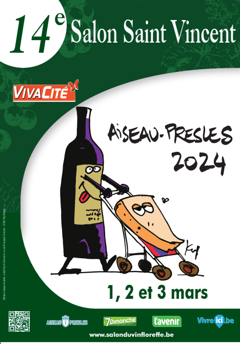 Salon du vin et du fromage d'Aiseau Presles 1er week-end de mars 2024